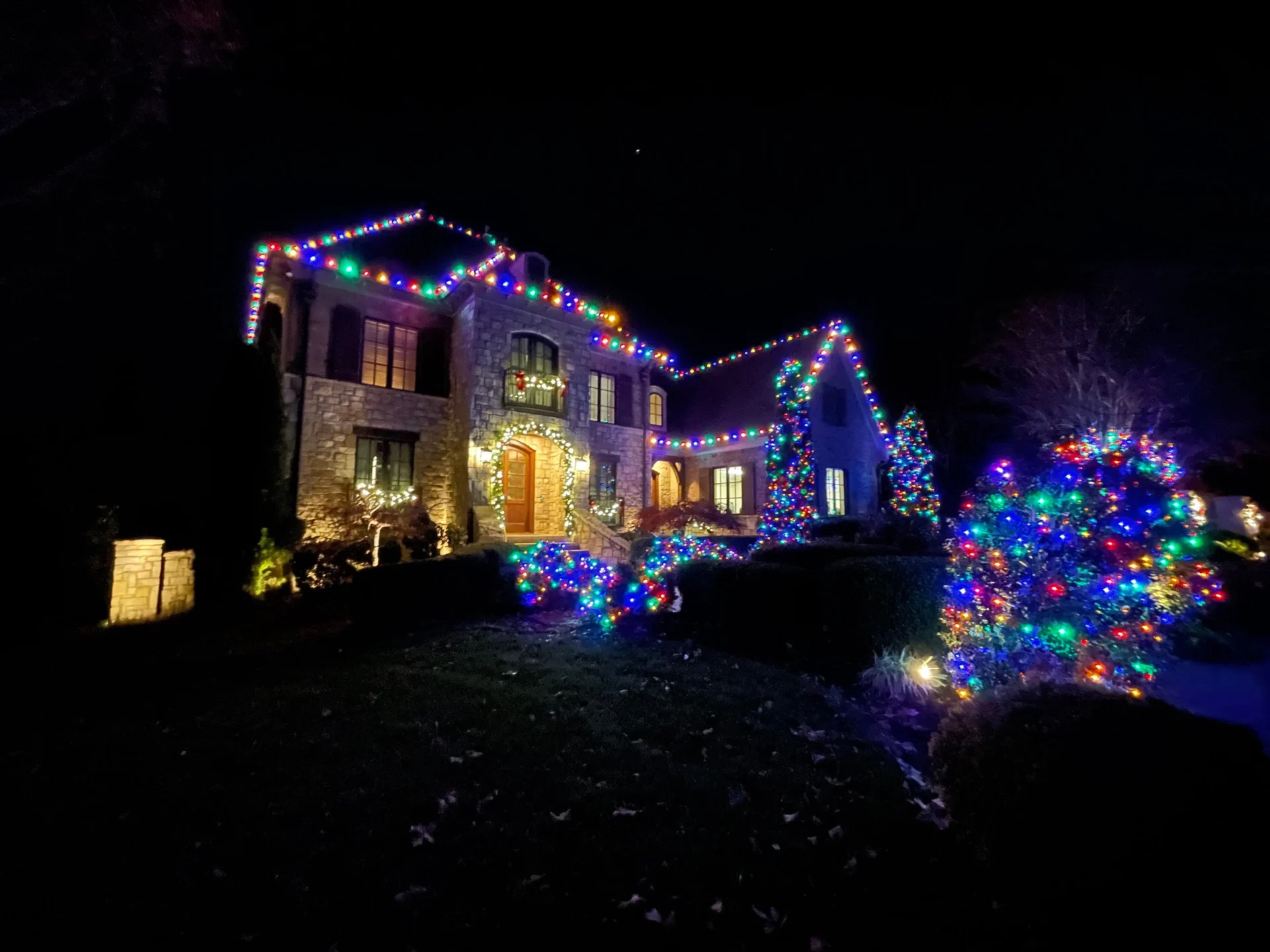 Christmas light installation in Knoxville