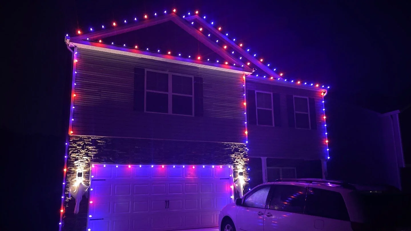 Recent Projects Knoxville Christmas Light Installation in Red and Blue