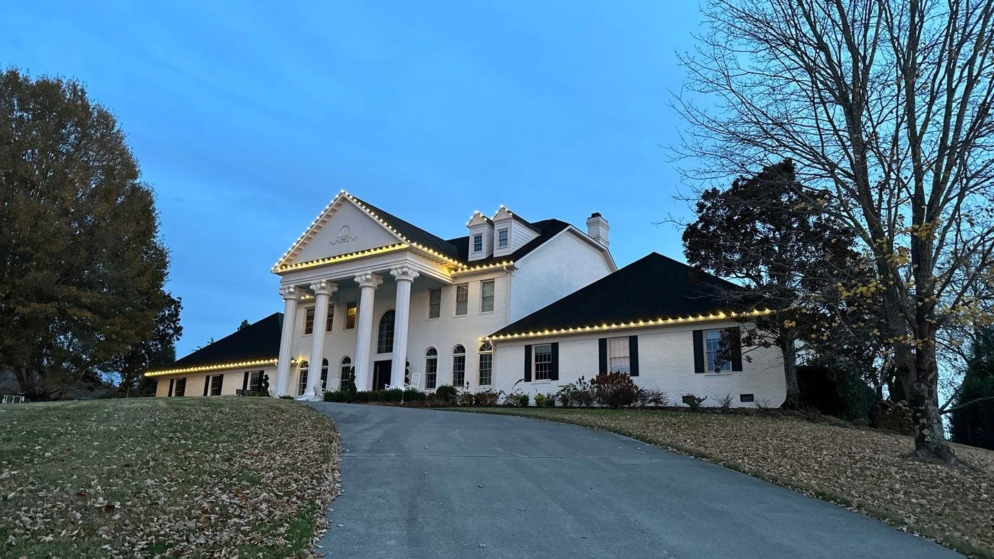 Roofline Christmas lights installation in Knoxville, TN